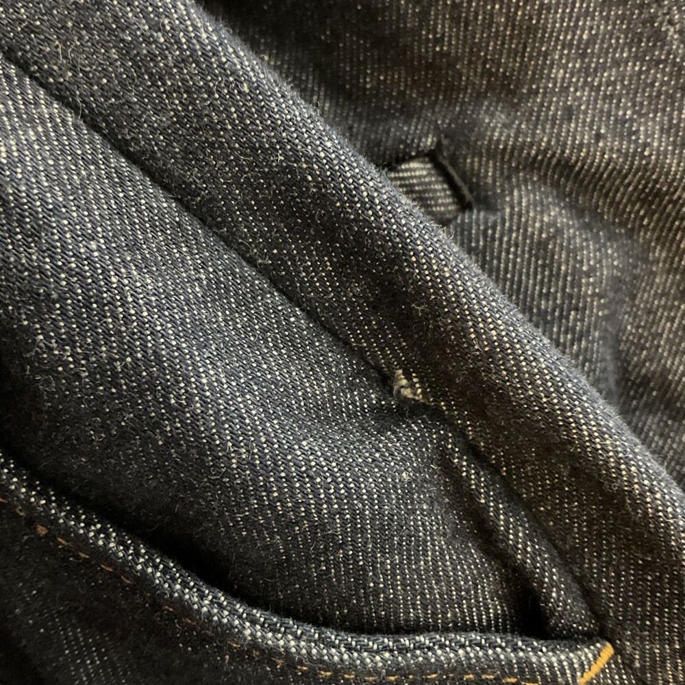 Banana Republic Denim Wide Leg Jumpsuit Size 8 Dark Blue Cotton Adjustable - Picture 8 of 8